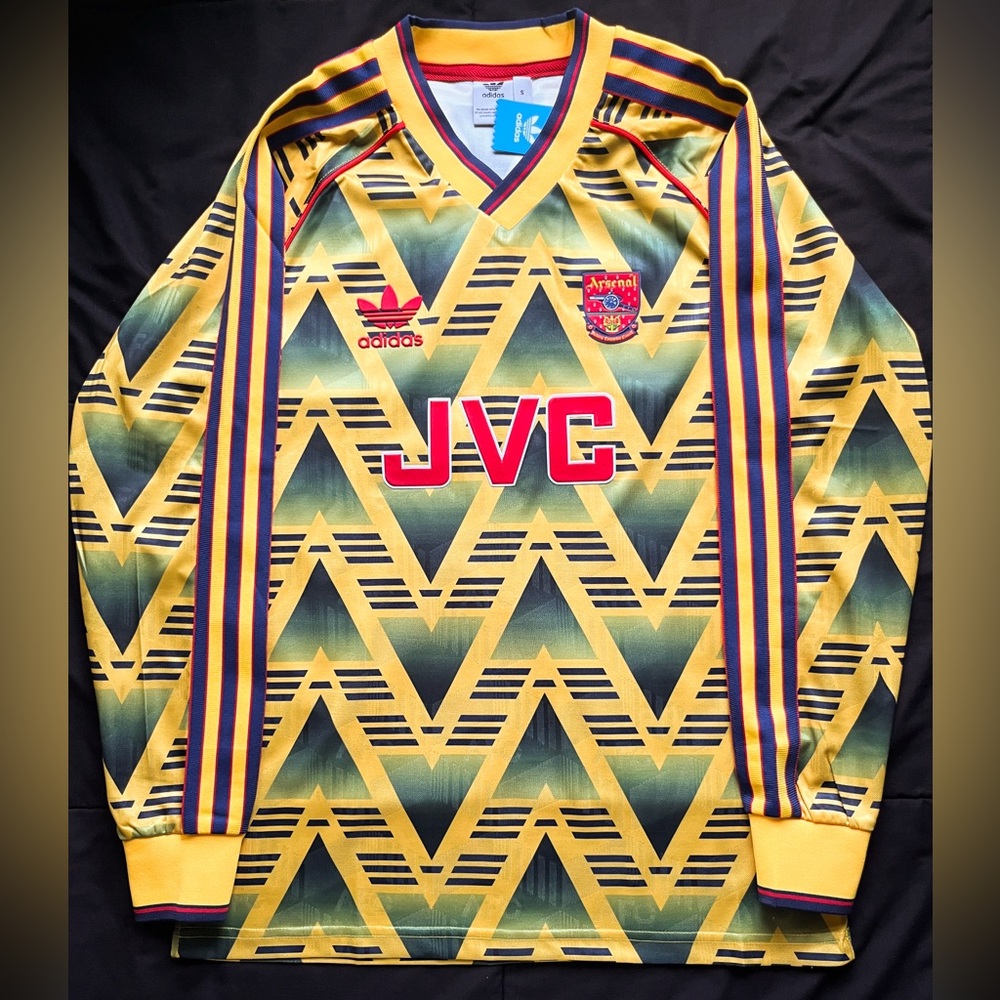 Arsenal Retro Longsleeve 1991 Away Yellow